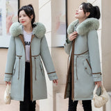 Send To Overcome The 2024 New Female Winter Down Cotton-Padded Jacket Waist And Thick Large Size Liner Can Be Dismantled Cotton-Padded Jacket Coat-Outfit
