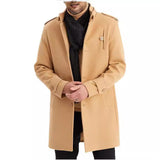 Version Of 24 New Large-Size Hairy Coat Men's Single Buckle Long Coat