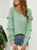 Ruffled V-Neck