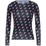 Sexy Thin Tight-fitting Fashion Moon Print Long Sleeves T-shirt 2022New Spring Summer Female Ice Silk Sunscreen
