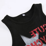 Star Print Side Cutout Tie Crop Tank Top-Outfit