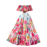 Shoulder Lotus Leaf Side Waist Dress Female Design Feel In The Pendant Pendant Print Chiffon