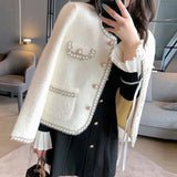 And Winter 2025 Short Scented Sleeker New Marinade Fashion Famous Jacket Temperament Knitted Sweater