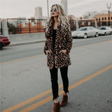 Leopard Print Fashion Cardigan Winter Leopard Print Women's Fur Coat Fleece Lapel West Slim Fit Casual Street Thicken