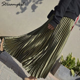 Pleated Skirt Long For Women Spring Long Skirts For Women Elegant White Retro Skirt Vintage High Waisted Skirts