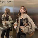 Women Jackets Streetwear Fashion Plaid Oversized Outwear Y2k Tops 2023 Ropa Mujer Korean Streetwear Casual