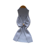 Luxury Gold Wind High-End Sleeveless Knitted Vest Women Summer Metal Kinesi Design Chic Hot Girl Top