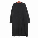 Slit Long Casual Knitting Sweater Loose Fit Round Neck Long Sleeve Women Pullovers New Fashion Autumn Winter 2022