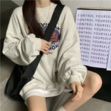 Toloer Fire Round Collar Hoodie Women Autumn 2023 New Korean Version Of The Cap Thin Coat Students Loose Clothes