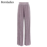 Pleated Wide Leg Pants Sets Women Elastic High Waist Ruched Palazzo Pants + Loose Blouse Shirt Sets Oversized