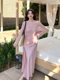 Xixi 2025 Spring Loose Long Sleeves Long Sleeves Haired Haired Knitted Jersey Sweater