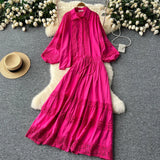 Suit Female Senior Sleeve Lace Splicing Lantern Long-Sleeved Shirt + High Waist Slim Swing