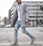 Coats Casual Fashion Pockets Long Coats Overcoat Long Sleeve Winter Parka Single-breasted 2020 New Male Long Coats