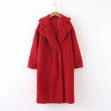 lamb wool fur coat christmas sweater women 2023 autumn winter faux fur solid plus size coat femme warm jacket outwear 1028-0-Outfit