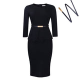 New Women's 2025 New Solid-Color Bag OL Pencil Dress African