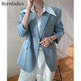 New Autumn Chic Loose Women Solid Blazer Full Sleeve Chain Double Breasted Female Suit Jackets Casual Ladies
