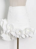 Toloer Design Feeling Fluffy Skirt 2024 New Milk White Zipper Package Hip Wood Ear Splicing Short Skirt Woman-Outfit