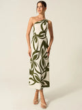 New Women's Fashion Elegant Round-Neck Knitted Dress Striped Dress Long