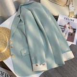 Toloer Spring Dress New Advanced Design Sense Blue Suit Jacket Female Korean Foreign Style Korean Version Casual Small Suit Female-Outfit