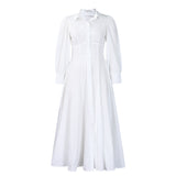 Women's Elegant Long-Sleeved Shirt Dress In Fashion And Long African