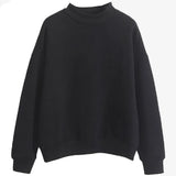 Kintted Autumn Simple Casual Sweatshirt O-Ncek Casual Pullovers Spring Long Sleeve Loose Solid Outwear Tops Size