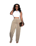Toloer New Women's Casual Fleette Wide-Leg Pants-Outfit