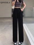 Spring Summer Korean Wide Leg Women's Pants High Waist Saggy Loose Casual Elegant Solid Suits Pants Women Extended