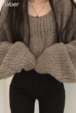 Sweaters for Women 2023 Pull Femme Y2k Clothes O-neck Lantern Sleeve Casual Jumper Knitted Korean Cropped