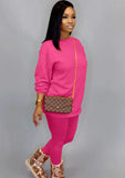 Casual O-Neck Basic Shirt and Pants 2PC