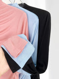 Toloer A Half-High Neck And Long-Sleeved Bottom Top With A High Stretch