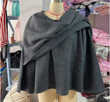 New Women's Dress With Asymmetrical Scarf Short Knitted