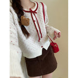 Complete Set Of Autumn Wear 2025 Cute Age Reduction Knitted Skirt Short Skirt Two-Piece Skirt