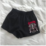 female High waist shorts Goth print 2023 shorts Harajuku Short Black High Women's pants for women Summer women's