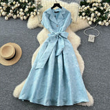 Exquisite Dress Dress Women 2025 Summer Straps To Cover Short-Sleeved Grand