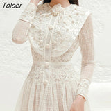 Lace Dress Women Vintage Elegant Party Vestidos Ladies Spring Flower Long Dresses Summer Luxury Design