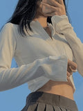 Long Sleeve Rib Knit Crop Top-Outfit