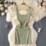 Blackless Knit Women Summer Solid Dress 2022 Hollow Out Elegant Temperament Ladies Party Slim A Line Midi Dresses