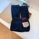 Wind Dark Blue High-Waisted Straight Jeans Women Autumn And Winter New Design Sense Loose Broad Legs Long