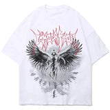 Men Gothic Punk Style Printed Woman clothes Oversized t-shirt 2 Color Tops Tee High Street Hipster Summer Streetwear