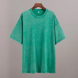 Old Short-Sleeved T-Shirt 2025 Summer Relaxation Leisure Collar Water Washing Hair Short-Sleeved