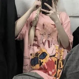 Black Japan T Shirt Loose Summer Oversize T Shirt Women Harajuku Punk Short Sleeves T-shirts Tops Tee Hip Hop T-Shirt for
