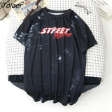 Sleeve T-shirts Women Tie-dye O-neck Chic Hot Sale Unisex Tees Teens Schoolgirls Harajuku High Street Ulzzang Tops