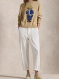 Women's Clothing Cartoon Bear Round Collar Long-Sleeved High-Necked Loose Knitted Sweater For Autumn And Winter
