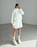 Winter New Solid Color High-Collar Lazy Knitwear Design Skirt Dress