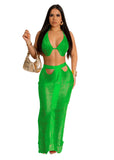 Toloer New Women's Casual Sexy Tassel Strapless Beach Dress Suit-Outfit