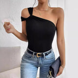 Toloer Women's Wear 2024 Fashion Sexy Off The Shoulder Waist Female Jacket Small Vest Senior Sense Temperament Pure Color Thin-Outfit