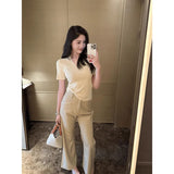 High-End Micro-Sleeking Casual Pants Women 2025 Spring New Slim Slim High Waist Loose Straight Broad Leg