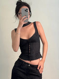 Familiar Wind Around The Neck Invisible Buckle Square Neck Sling Urban Commuter Bosom-Type Waist Thin Short Baboon