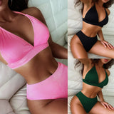 Toloer Outer Single Bikini Ladies Sexy Split Swit Special Fabric High Waist Bikini C723W-Outfit