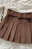 Vintage Pleated Skirt Women High Waist Tunic Jupe Fashion Bodycon Mini Skirts 2023 Faldas Mujer De Moda Y2k